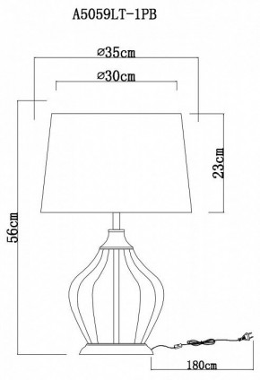 Настольная лампа декоративная Arte Lamp Baymont A5059LT-1PB в Александровском - alexsandrovskoe.mebel24.online | фото 3