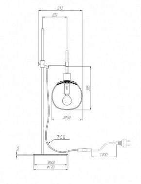 Настольная лампа декоративная Maytoni Erich MOD221-TL-01-N в Александровском - alexsandrovskoe.mebel24.online | фото 3