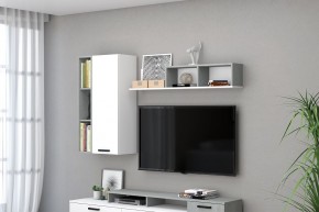 Навесные модули Эльза (Бетонный Камень/Белый) в Александровском - alexsandrovskoe.mebel24.online | фото 1