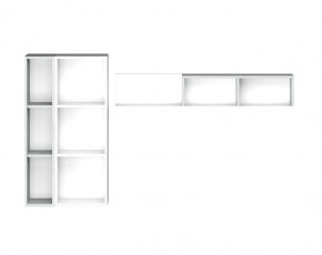 Навесные модули Эльза (Бетонный Камень/Белый) в Александровском - alexsandrovskoe.mebel24.online | фото 2