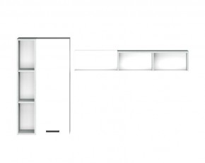 Навесные модули Эльза (Бетонный Камень/Белый) в Александровском - alexsandrovskoe.mebel24.online | фото 3