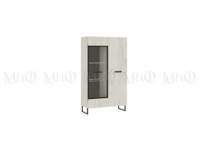 НЭНСИ LOFT Шкаф-стекло (Дуб крафт белый) в Александровском - alexsandrovskoe.mebel24.online | фото 1