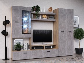 Нэнси New Центральная секция (ЛДСП) Бетон светлый/Сонома в Александровском - alexsandrovskoe.mebel24.online | фото 2