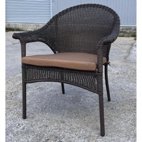 Плетеное кресло LV-140B-Brown с подушкой в комплекте в Александровском - alexsandrovskoe.mebel24.online | фото 3