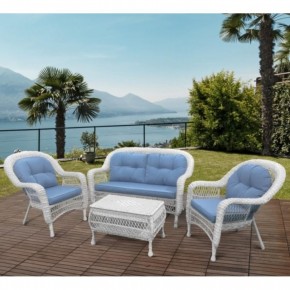 Плетеный комплект для отдыха из искусственного ротанга  LV-520 White/Blue в Александровском - alexsandrovskoe.mebel24.online | фото 1