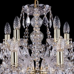 Подвесная люстра Bohemia Ivele Crystal 1411 1411/10+5/240/G/Leafs в Александровском - alexsandrovskoe.mebel24.online | фото 4