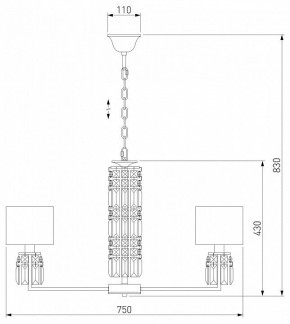 Подвесная люстра Eurosvet Zaffiro 10099/8 хром/прозрачный хрусталь Strotskis (новый абажур) в Александровском - alexsandrovskoe.mebel24.online | фото 5