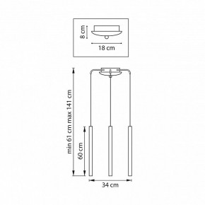 Подвесная люстра Lightstar Tubo L3T747343 в Александровском - alexsandrovskoe.mebel24.online | фото 3