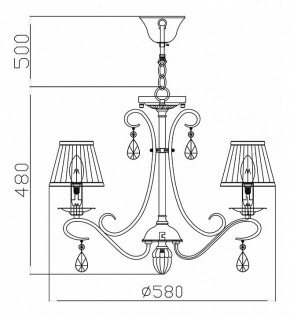 Подвесная люстра Maytoni Brionia ARM172-05-G в Александровском - alexsandrovskoe.mebel24.online | фото 5