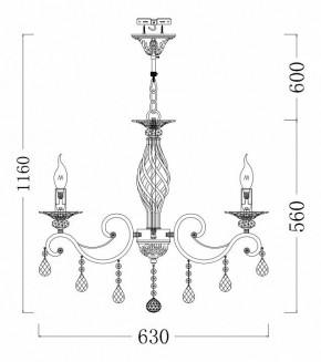 Подвесная люстра Maytoni Grace ARM247-06-G в Александровском - alexsandrovskoe.mebel24.online | фото 3