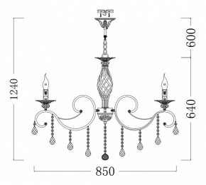 Подвесная люстра Maytoni Grace ARM247-10-G в Александровском - alexsandrovskoe.mebel24.online | фото 7