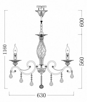 Подвесная люстра Maytoni Grace RC247-PL-06-R в Александровском - alexsandrovskoe.mebel24.online | фото 5