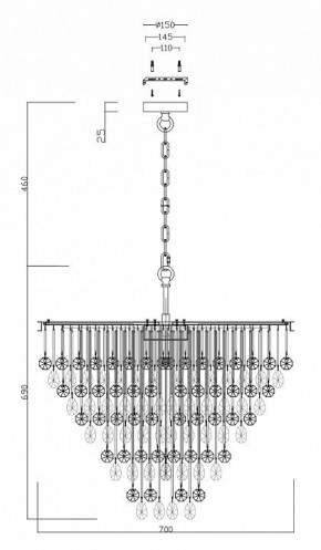 Подвесная люстра Maytoni Linn MOD091PL-09CH в Александровском - alexsandrovskoe.mebel24.online | фото 3