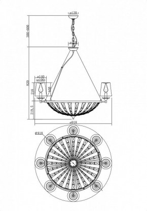 Подвесная люстра Maytoni Pantheon H021PL-08CH в Александровском - alexsandrovskoe.mebel24.online | фото 4