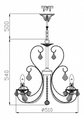 Подвесная люстра Maytoni Princess ARM270-05-R в Александровском - alexsandrovskoe.mebel24.online | фото