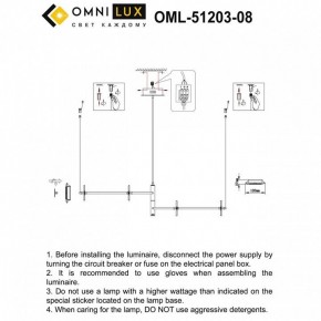 Подвесная люстра Omnilux Indovero OML-51203-08 в Александровском - alexsandrovskoe.mebel24.online | фото 3