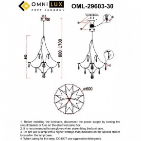 Подвесная люстра Omnilux Perelli OML-29603-30 в Александровском - alexsandrovskoe.mebel24.online | фото 10