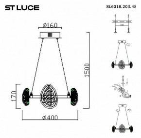 Подвесная люстра ST-Luce Enigma SL6018.203.48 в Александровском - alexsandrovskoe.mebel24.online | фото 4