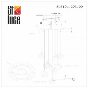 Подвесная люстра ST-Luce Montecelio SL6104.203.09 в Александровском - alexsandrovskoe.mebel24.online | фото 3
