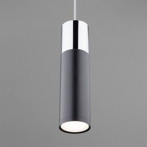 Подвесной светильник Eurosvet Double Topper 50135/1 LED хром/черный в Александровском - alexsandrovskoe.mebel24.online | фото 2