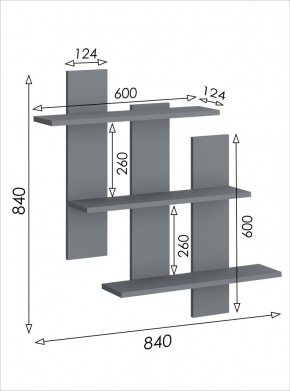 Полка навесная 5 Дублин в Александровском - alexsandrovskoe.mebel24.online | фото 3