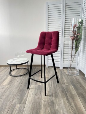 Полубарный стул CHILLI-QB SQUARE винный #16, велюр / черный каркас (H=66cm) М-City в Александровском - alexsandrovskoe.mebel24.online | фото 4