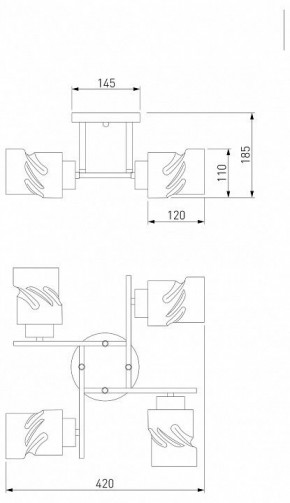 Потолочная люстра Eurosvet Hilari 30165/4 черный жемчуг в Александровском - alexsandrovskoe.mebel24.online | фото 4