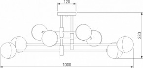 Потолочная люстра Eurosvet Nuvola 70129/8 латунь в Александровском - alexsandrovskoe.mebel24.online | фото 3