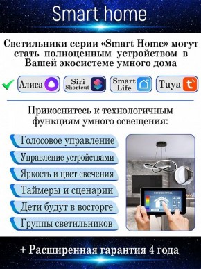 Потолочная люстра Natali Kovaltseva Smart home LED LAMPS 81217 в Александровском - alexsandrovskoe.mebel24.online | фото 6