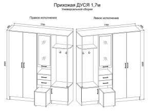 Прихожая Дуся 1.7 УНИ (Дуб Бунратти/Белый Бриллиант) в Александровском - alexsandrovskoe.mebel24.online | фото 2