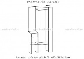 КРИТ-1 Прихожая (Делано светлый) в Александровском - alexsandrovskoe.mebel24.online | фото 2