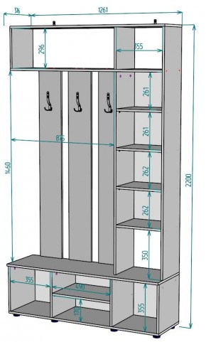 Прихожая с зеркалом V19_M в Александровском - alexsandrovskoe.mebel24.online | фото 2
