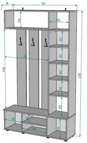 Прихожая с зеркалом V20_M в Александровском - alexsandrovskoe.mebel24.online | фото 2