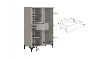 РИЧ Комод 2 со стеклом в Александровском - alexsandrovskoe.mebel24.online | фото 3