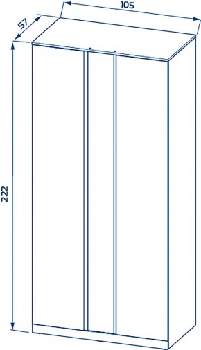 S01194 Варма Стор 105 шкаф распашной с зеркалом 222х105х57, белый в Александровском - alexsandrovskoe.mebel24.online | фото 2