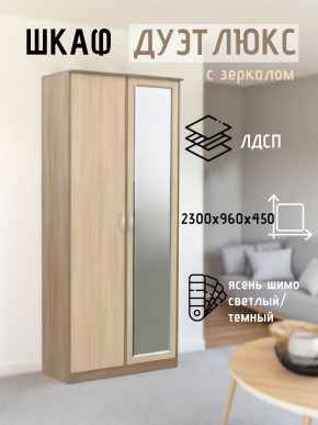 Шкаф 2-х створчатый Дуэт Люкс с зеркалом в Александровском - alexsandrovskoe.mebel24.online | фото 4