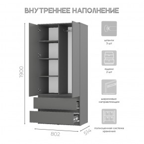 Шкаф 2-х створчатый Симпл ШК-03 (графит) в Александровском - alexsandrovskoe.mebel24.online | фото 5