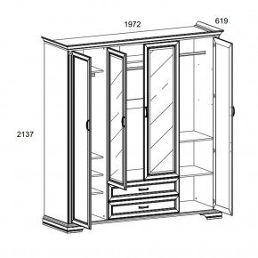 Шкаф 4D2S Z , MONAKO, цвет Сосна винтаж в Александровском - alexsandrovskoe.mebel24.online | фото 1