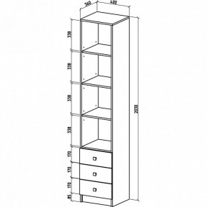 Шкаф для белья Бостон-3 в Александровском - alexsandrovskoe.mebel24.online | фото 2