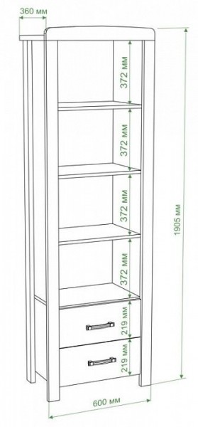 Шкаф книжный Бартоло ВТД-СФ в Александровском - alexsandrovskoe.mebel24.online | фото 2