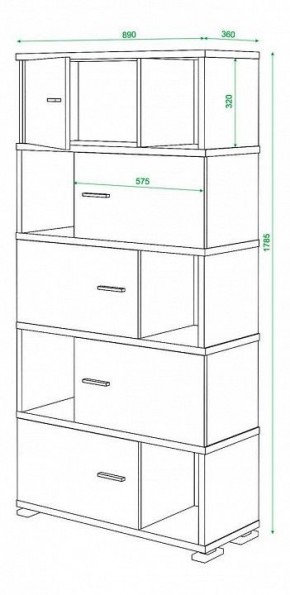 Шкаф комбинированный Домино СБ-30/5 в Александровском - alexsandrovskoe.mebel24.online | фото 2