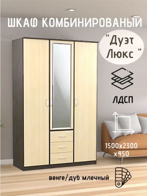 Шкаф комбинированный Дуэт Люкс с зеркалом в Александровском - alexsandrovskoe.mebel24.online | фото 3