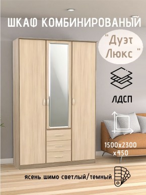 Шкаф комбинированный Дуэт Люкс с зеркалом в Александровском - alexsandrovskoe.mebel24.online | фото 5