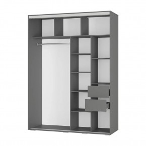 Шкаф-купе Крафт-6 1.6 м ШКК-06 (графит) в Александровском - alexsandrovskoe.mebel24.online | фото 2