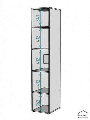 Шкаф Linnea MHR-1-2 2050х400х510 (ДВ-М 11.1.25) в Александровском - alexsandrovskoe.mebel24.online | фото 3