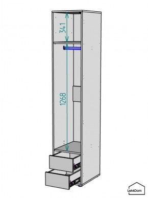 Шкаф Linnea MHR-1-3 2050х400х510 (Белый-М 11.1.2) в Александровском - alexsandrovskoe.mebel24.online | фото 3