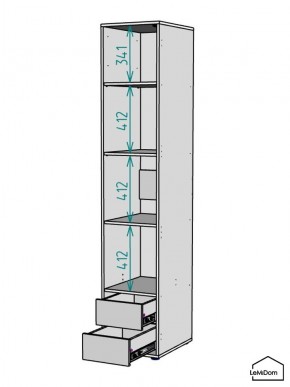 Шкаф Linnea MHR-1-3 2050х400х510 (Белый-М 11.1.2) в Александровском - alexsandrovskoe.mebel24.online | фото 4