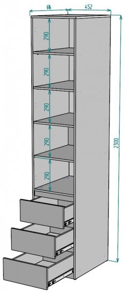 Шкаф Мальта H161 в Александровском - alexsandrovskoe.mebel24.online | фото 2