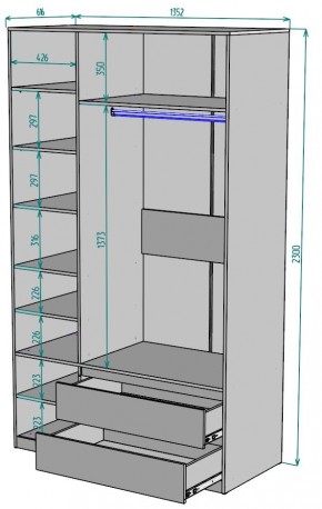 Шкаф Мальта H216 в Александровском - alexsandrovskoe.mebel24.online | фото 2