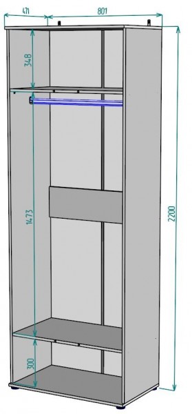 Шкаф Ольга H58 в Александровском - alexsandrovskoe.mebel24.online | фото 2